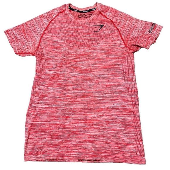 Gymshark, red and white short T-shirt size L   A517 - Picture 1 of 5